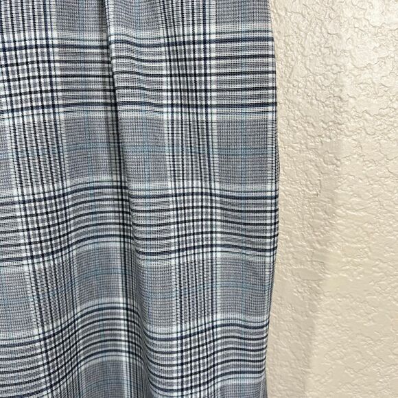 Zara women grey plaid pants button closure 2 front pockets  size XL academia - Picture 6 of 16